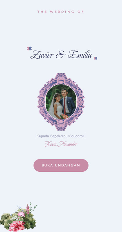 Contoh tampilan undangan digital Ze Invitation 1